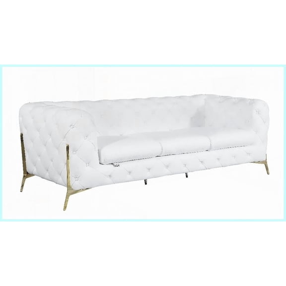 Transitional Italian Top Grain Leather Sofa for Living Room - Kiln-Dried Hardwood Frame