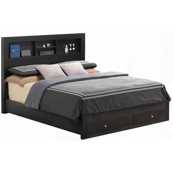 Transitional King Storage Bed with 48"H x 80"W x 87"D - Practical Storage