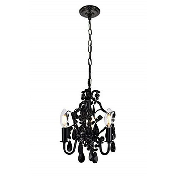 Transitional Living Room Kitchen Bedroom Karter Collection Pendant D9.5 H12.2 Lt:3 Polished Black Finish