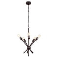 thumbnail image 1 of Transitional Metal 5 Light Ceiling Pendant with Wall Outlet Switch, Bronze, 1 of 3