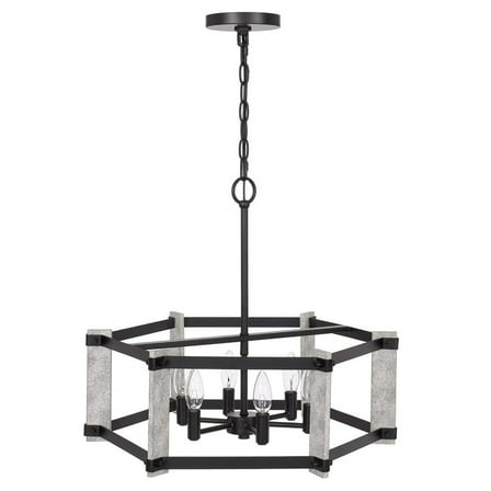 Transitional Modern 60W X 6 Rutland Hammered Metal Chandelier