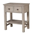 thumbnail image 1 of Transitional Nightstand with Two Drawers and Bottom Shelf, Gray, 1 of 5