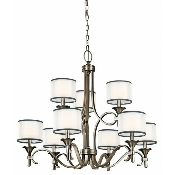 Transitional Nine Light Chandelier-Antique Pewter Finish Bailey Street Home 147-Bel-778025