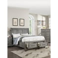 thumbnail image 1 of Transitional Queen Size Bed 1pc Bedroom Furniture Plywood MDF Sleigh 3-Panel Design Headboard Footboard w Drawers Veneer, 1 of 4