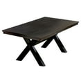 thumbnail image 1 of Transitional Rectangular Wooden Dining Table with Cross Design Base Black, 1 of 3