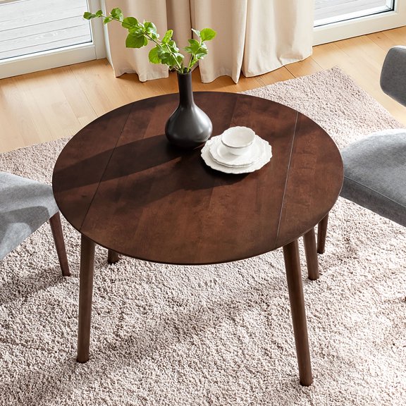 Transitional Round Dining Table 42 Inch, Small Kitchen Table for Apartment, Farmhouse Dining Room Acorn