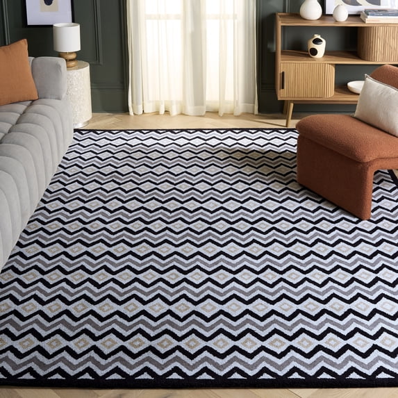 Safavieh Isaac Mizrahi Elyse Geometric Wool Area Rug, Gray/Black, 8' x 10'