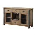 thumbnail image 1 of Transitional Server with Mesh Metal Doors and Stemware Storage, Brown, 1 of 5
