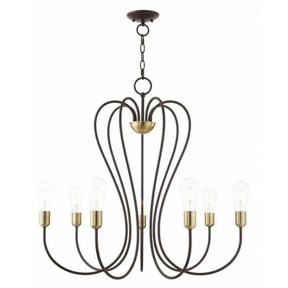 Transitional Seven Light Chandelier-Bronze Finish Bailey Street Home 218-Bel-4188642