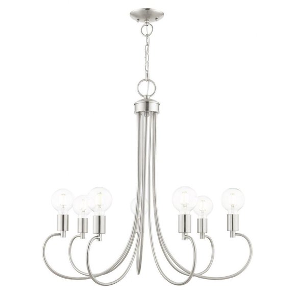 Transitional Seven Light Chandelier-Brushed Nickel Finish Bailey Street Home 218-Bel-4188488