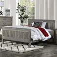 thumbnail image 1 of Transitional Simple Panel Headboard Footboard Twin Size Bed 1pc Bedframe Weathered Gray Pine Wood Bedroom Made in USA, 1 of 7