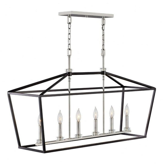 Transitional Six Light Chandelier-Black Finish Bailey Street Home 81-Bel-3088257