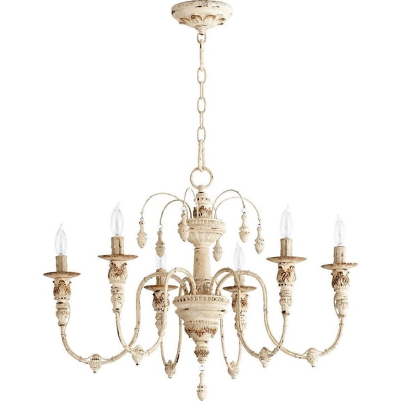Transitional Six Light Chandelier-Persian White Finish Bailey Street Home 183-Bel-3401090