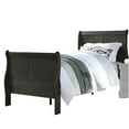thumbnail image 1 of Transitional Sleigh Design Full Size Bed with Thin Legs, Dark Gray- Saltoro Sherpi, 1 of 5