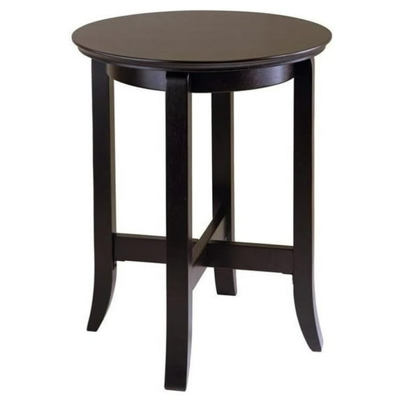 Transitional Solid Wood End Table in Dark Espresso