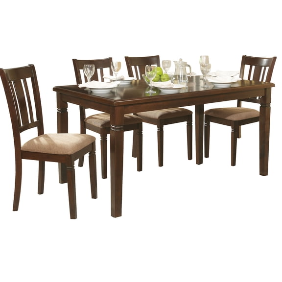 Transitional Style 5pc Dining Furniture | For Casual Dining in Dining Room | Oak Veneer and Wood Composition | Seats 4 in Comfort