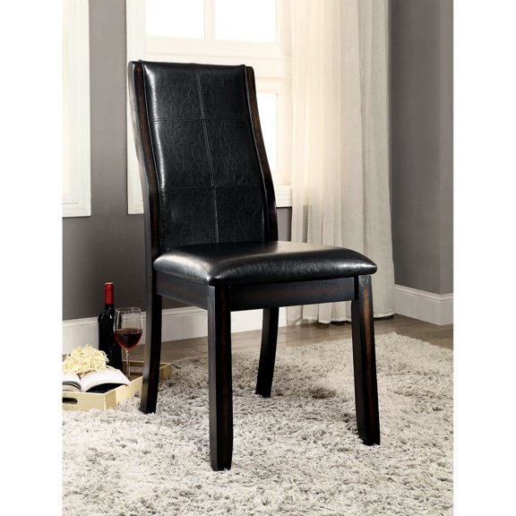 Transitional Style Appeal - Bring Uniqueness to Dining with 2 Leatherette Side Chairs