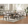 thumbnail image 1 of Transitional Style Ash Grey Large Dining 9pc Set Solidwood Dining Table W Leaf 8x Side Chairs Dining Room Furniture, 1 of 9