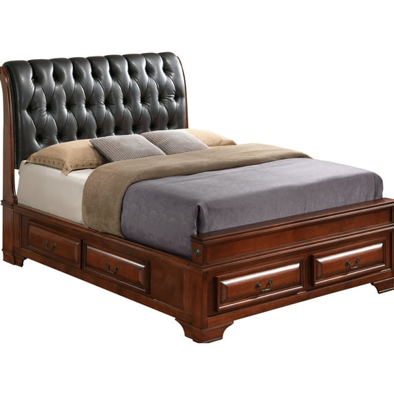 Transitional Style Bed | Bed with Oak Finish for Different Decor | Blend in Seamlessly