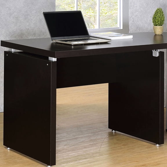 Transitional Style Cappuccino Desk / Seamlessly Increase Office Space