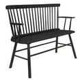 thumbnail image 1 of Benjara 19" Transitional Solid Wood Curved Design Spindle Back Bench in Black, 1 of 5
