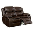 thumbnail image 1 of Transitional Style Double Recliner Love Seat Brown, 1 of 5