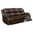 thumbnail image 1 of Transitional Style Double Recliner Sofa With Center Console and Cupholder, Brown, 1 of 2