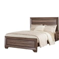 thumbnail image 1 of Transitional Style Eastern King Bed with Plank Headboard Taupe Brown - Saltoro Sherpi, 1 of 5
