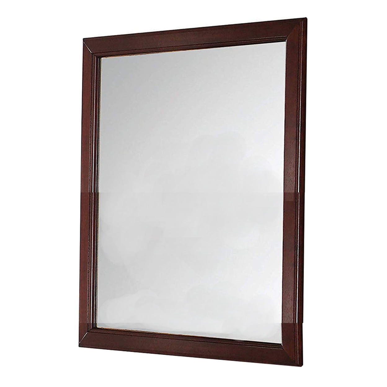 Rectangular Cherry Brown and Silver Wood Dresser Mirror