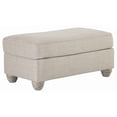 thumbnail image 1 of Transitional Style Polyester Upholstered Ottoman with Turned Legs Beige - Saltoro Sherpi, 1 of 5