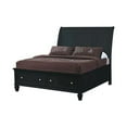 thumbnail image 1 of Transitional Style Sleigh Storage Queen Bed with Molded Details Black, 1 of 5