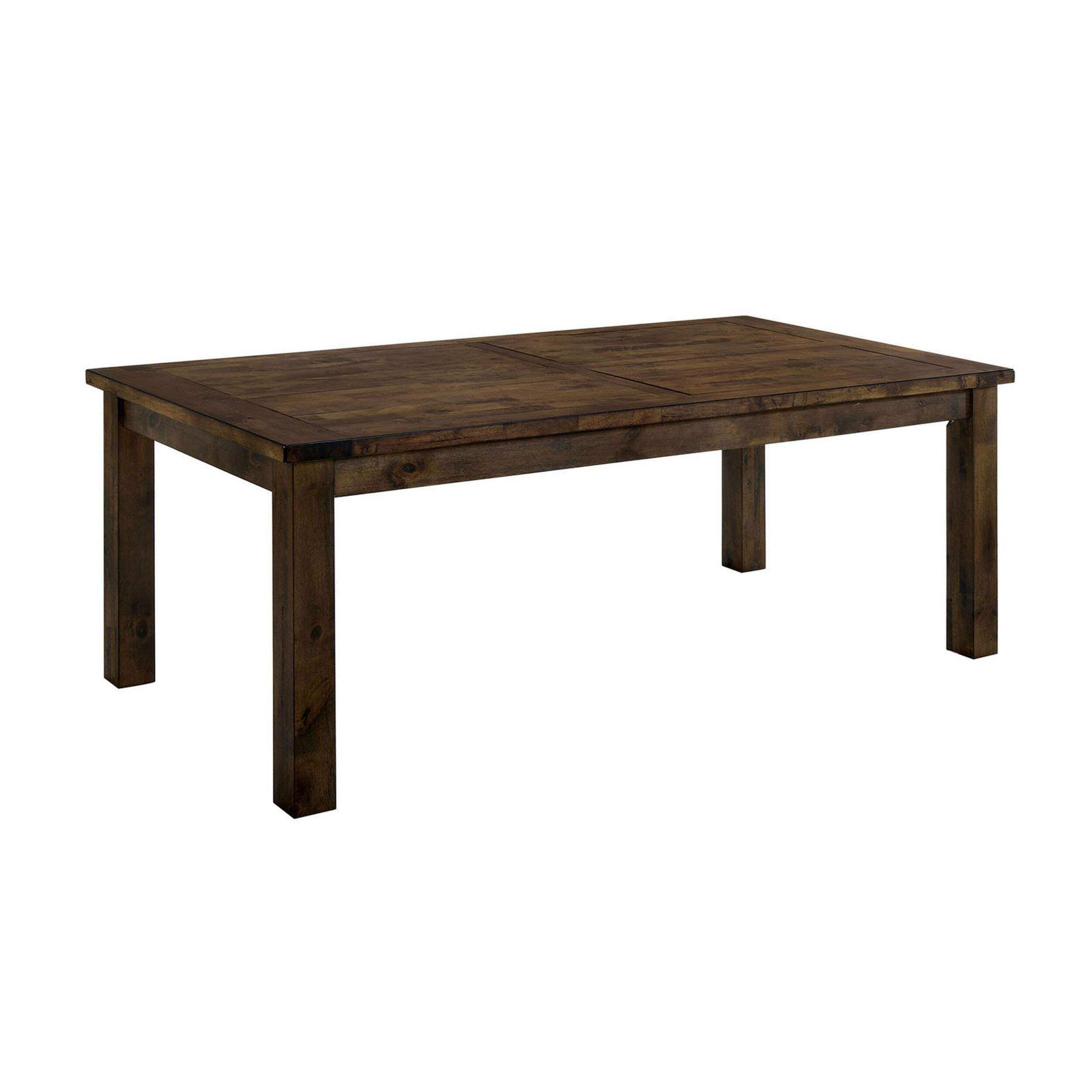 Transitional Style Solid Wood Rectangular Dining Table With Block Legs