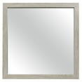 thumbnail image 1 of Transitional Style Square Mirror with Wooden Frame, Brown, 1 of 4