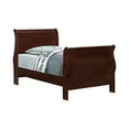 thumbnail image 1 of Transitional Style Twin Size Wooden Bed with Elevated Sleigh, Brown, 1 of 5