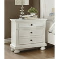thumbnail image 1 of Transitional Style Two Drawer Wooden Night Stand with Round Bun Legs, White- Saltoro Sherpi, 1 of 5