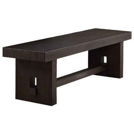 Transitional Style Wooden Bench with Trestle Base, Brown - Saltoro Sherpi