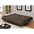 thumbnail image 1 of Transitional Styled Sofa Bed With Chromed Legs, Brown, 1 of 1