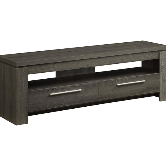 Transitional TV Console, 2 Drawers and Floating Top | In Living Space, Organize Items Effectively