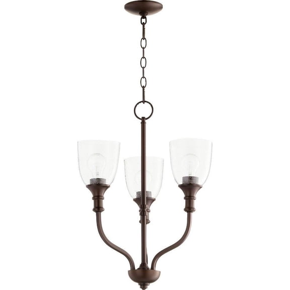 Transitional Three Light Chandelier-Oiled Bronze Finish-Clear Glass Color Bailey Street Home 183-Bel-3401006