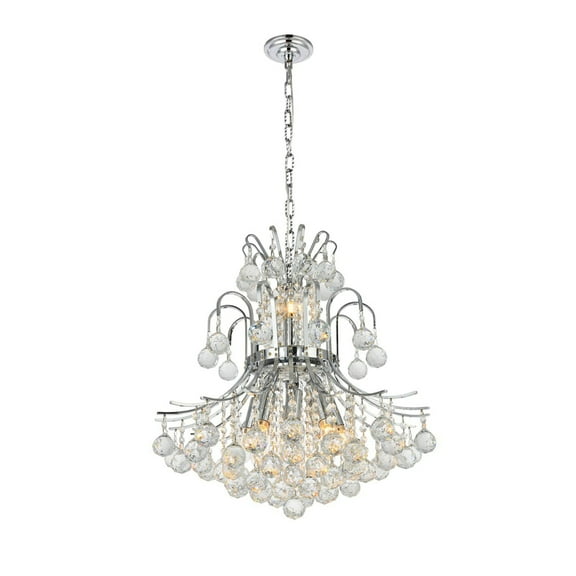 Transitional Toureg 10 Light Chrome Pendant Clear Royal Cut Crystal