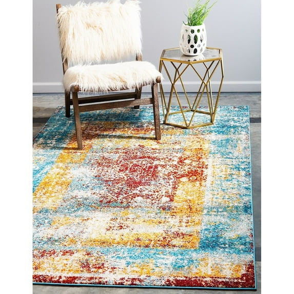 Transitional Traka Collection Area Rug 4'x6' - Multi