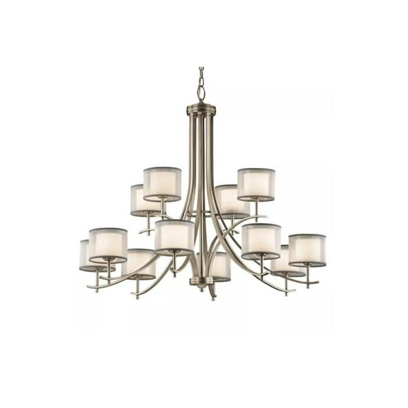 Transitional Twelve Light Chandelier-Antique Pewter Finish Bailey Street Home 147-Bel-2268746