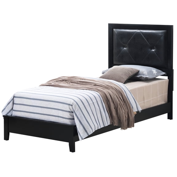 Transitional Twin Bed In Black - 52" H X 43" W 80" D, Solid Construction For Performance And Charm, Enhances Modern Interior Design, Simple Assembly Presented Chic Extended Functional Value, Easy