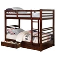 thumbnail image 1 of Transitional Twin Over Twin Bed with Attached Ladder and Drawers Brown - Saltoro Sherpi, 1 of 5