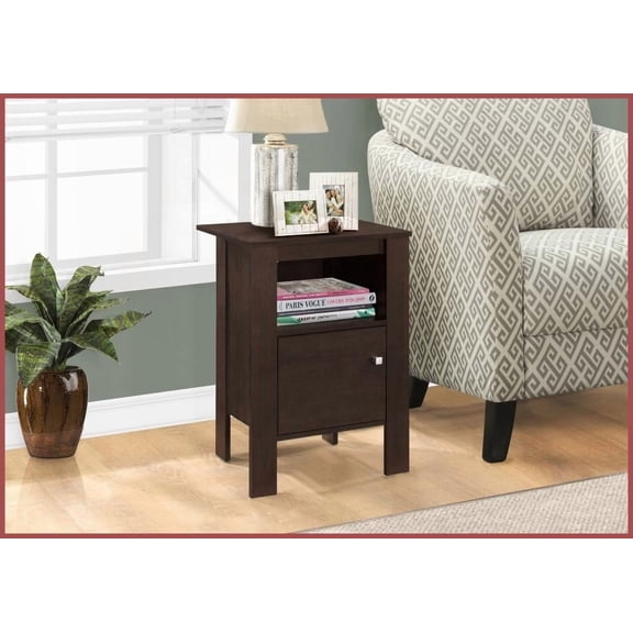 Transitional Warm Espresso Laminate Coffee Table - Storage for Living Room & Bedroom