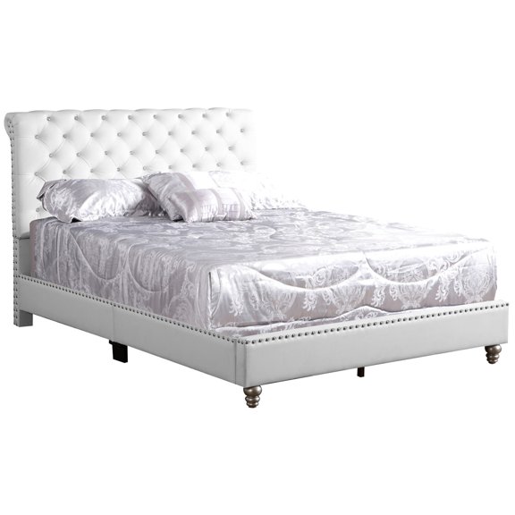 Transitional White Bed for Diverse Bedroom Styles / Comfortable Dimensions for a Good Night's Sleep