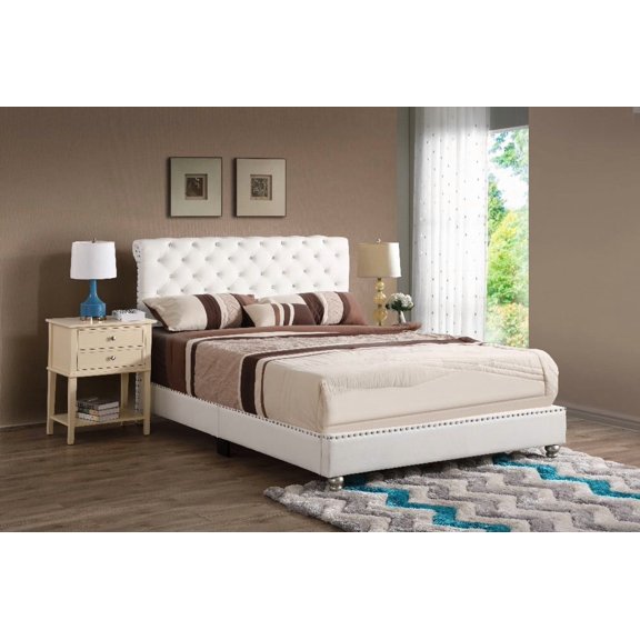Transitional White Full Bed for Stylish Comfort - 48"H x 58"W x 82"D | Durable Build & Assembly Steps