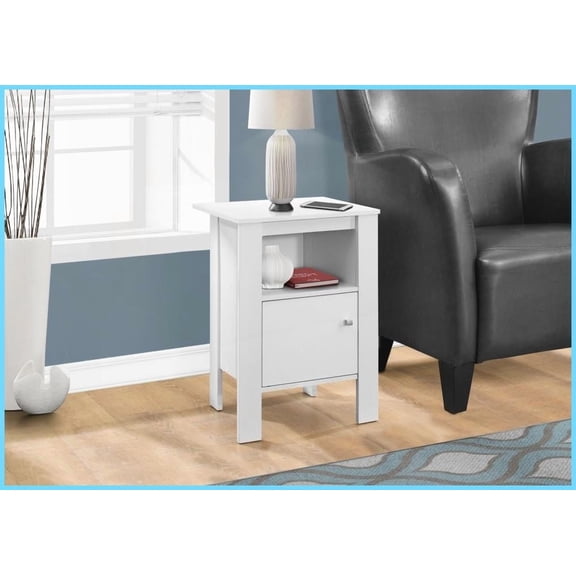 Transitional White Laminate Coffee Table for Living Room & Bedroom  Space-Saving Storage Shelf & Cabinet