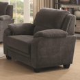 thumbnail image 1 of Transitional Wood & Chenille Chair With Cushioned Armrests, Gray, 1 of 5