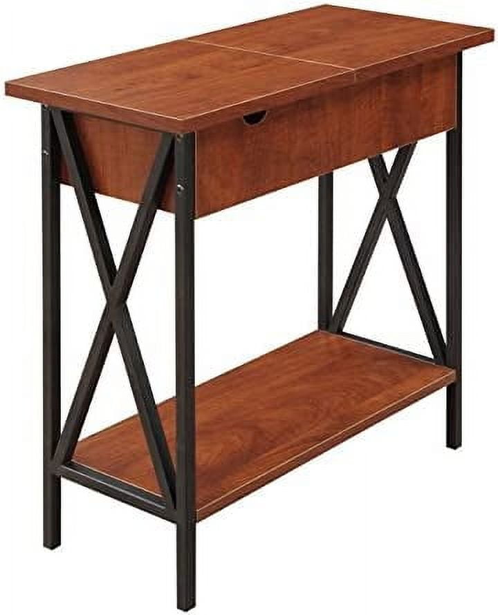 Transitional Wood Electric Flip Top Table in Cherry